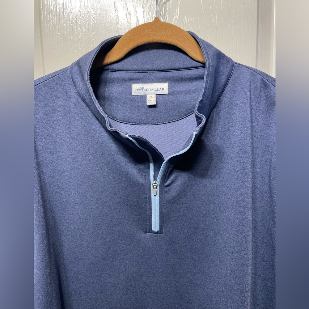 Peter Millar Blue Quarter-Zip Pullover - Picture 2 of 6